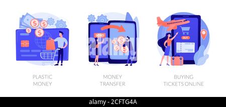 Electronic transactions abstract concept vector illustrations. Stock Vector