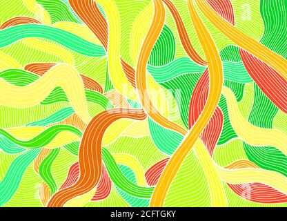 Variegated abstract lines art pattern, rainbow multicolor color. Stock Vector