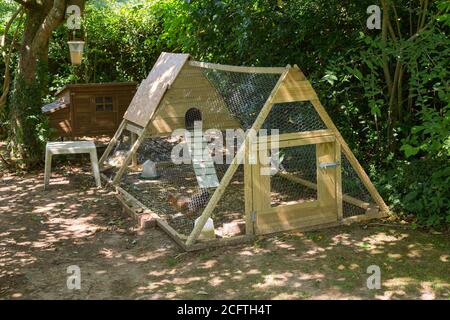 Chicken Hutch or coop, Medstead, Alton, Hampshire, England, United Kingdom. Stock Photo