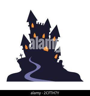 Illustration of vampire castle. Stock Vector