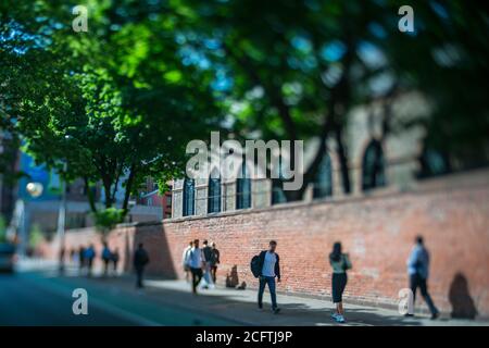 People walk beside The Basilica of Saint Patrick's Old Cathedral in NOLITA. Stock Photo