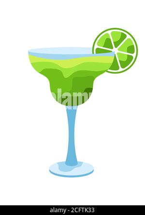 Margarita cocktail illustration. Stock Vector