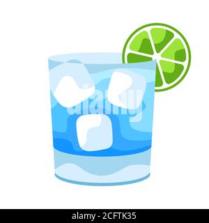 Gin and Tonic cocktail illustration. Stock Vector