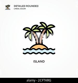 Island vector icon. Modern vector illustration concepts. Easy to edit and customize. Stock Vector