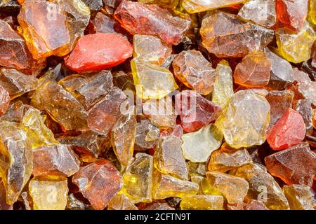 Reflective Broken Fire Glass Pre-Mix for indoors and outdoors fireplace and fire pit Stock Photo