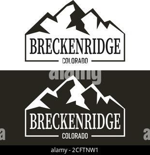 Breckenridge logo design set. Linear style. Editable vector file. Stock Vector