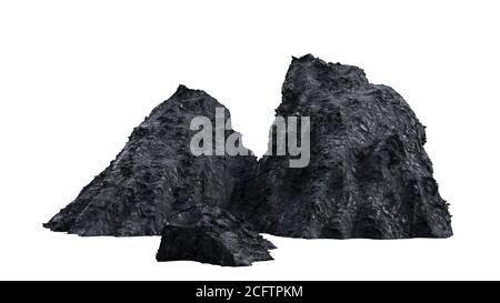 dark rocks isolated on white background Stock Photo - Alamy