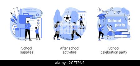 School year abstract concept vector illustrations. Stock Vector