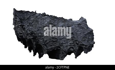 dark rock isolated on white background Stock Photo