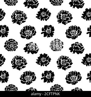 Seamless floral vector pattern with peonies, roses Stock Vector