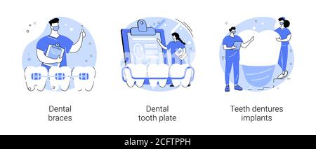 Orthodontic care procedure abstract concept vector illustrations. Stock Vector