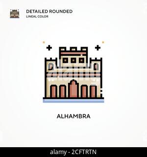 Alhambra vector icon. Modern vector illustration concepts. Easy to edit and customize. Stock Vector