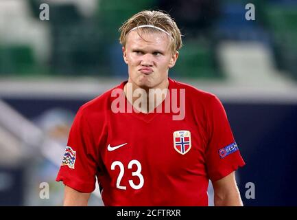 Norway's Erling Braut Haaland during the UEFA Nations League Group 1, League B match at Windsor Park, Belfast. Stock Photo