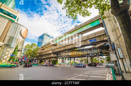 BANGKOK, THAILAND - DECEMBER 16, 2018 - In the Streets of Ratchaprasong District on December 16, 2018 in Bangkok, Thailand Stock Photo