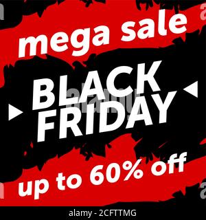 Black Friday sale banner, advertising, vector illustration. black friday for your business, shops. Stock Vector