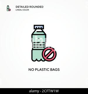 No plastic bags vector icon. Modern vector illustration concepts. Easy to edit and customize. Stock Vector