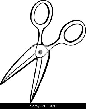 doodle art scissors object to cut decoration Stock Vector Image