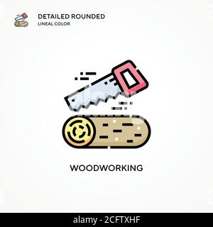 Woodworking vector icon. Modern vector illustration concepts. Easy to edit and customize. Stock Vector