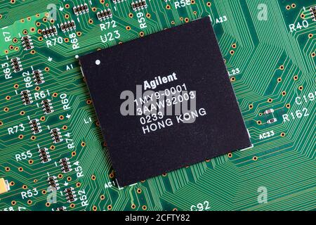 Agilent integrated circuit on board Stock Photo
