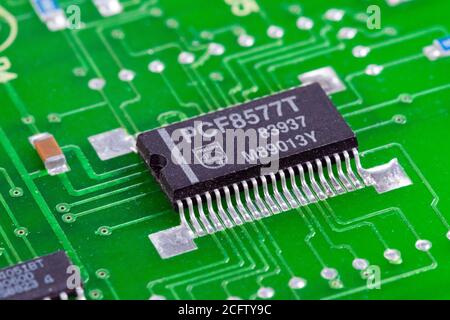 Philips integrated circuit on board Stock Photo