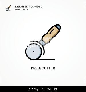 Pizza cutter vector icon. Modern vector illustration concepts. Easy to edit and customize. Stock Vector