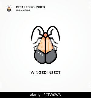 Winged insect vector icon. Modern vector illustration concepts. Easy to edit and customize. Stock Vector