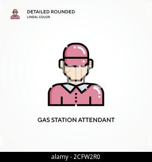 Gas station attendant vector icon. Modern vector illustration concepts. Easy to edit and customize. Stock Vector