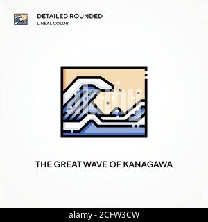 The great wave of kanagawa vector icon. Modern vector illustration concepts. Easy to edit and customize. Stock Vector