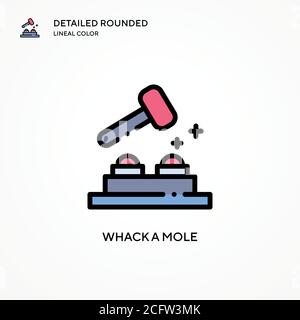 Whack a mole vector icon. Modern vector illustration concepts. Easy to edit and customize. Stock Vector