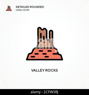 Valley rocks vector icon. Modern vector illustration concepts. Easy to edit and customize. Stock Vector