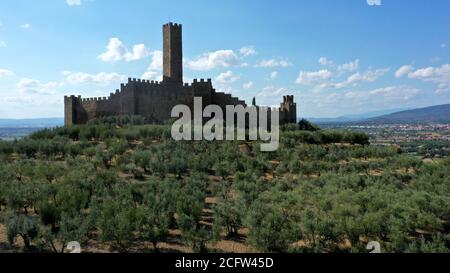 aerial view of the Castle of Montecchio Vesponidefault Stock Photo