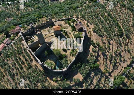 aerial view of the Castle of Montecchio Vesponidefault Stock Photo