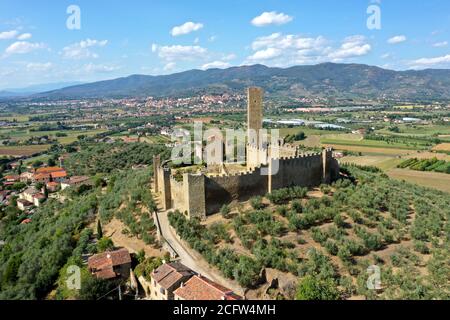 aerial view of the Castle of Montecchio Vesponidefault Stock Photo