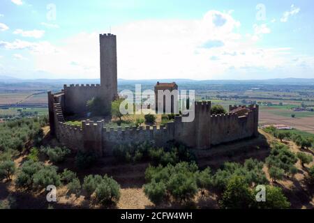 aerial view of the Castle of Montecchio Vesponidefault Stock Photo