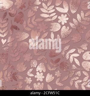Elegant floral pattern. Rose gold. Vector illustration Stock Vector