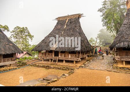 Traditional Architecture of Resident Buildings, Sunda Islands, Indonesia Stock Photo