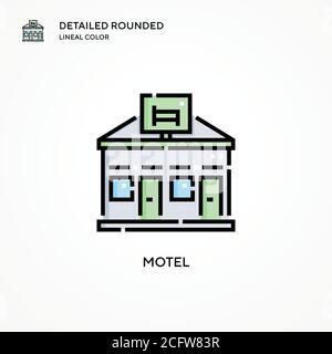 Motel vector icon. Modern vector illustration concepts. Easy to edit and customize. Stock Vector