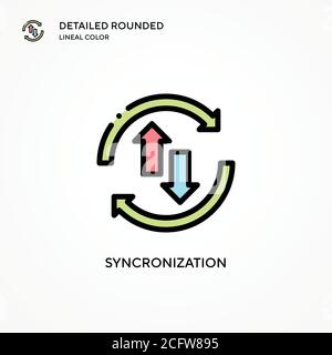 Syncronization vector icon. Modern vector illustration concepts. Easy to edit and customize. Stock Vector