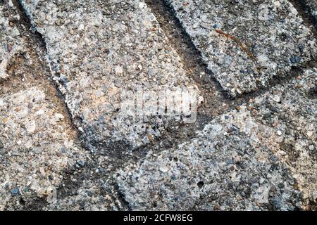 Close up of brick shaped stone walkway Stock Photo