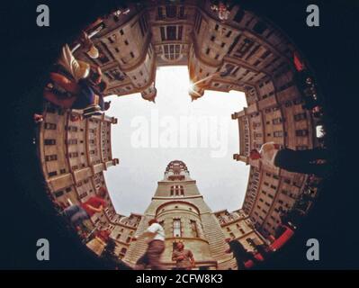 Fisheye View From Center Courtyard Of Philadlephia City Hall, August 1973 Stock Photo