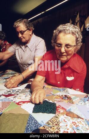 Seniors at a quilting bee Stock Photo - Alamy