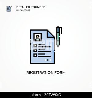 Registration form vector icon. Modern vector illustration concepts. Easy to edit and customize. Stock Vector
