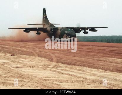 1979 - A C-123 Provider aircraft lands on an unimproved runway during ...