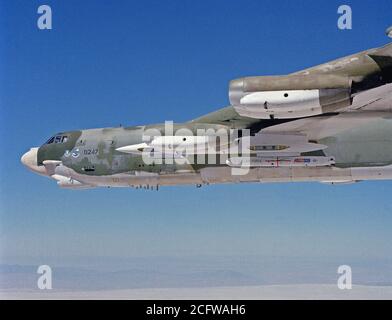 An Air-to-air Right Side View Of A B-52 Stratofortress Aircraft From ...