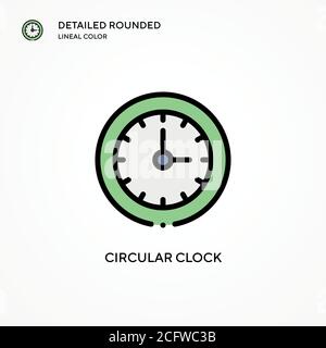 Circular clock vector icon. Modern vector illustration concepts. Easy to edit and customize. Stock Vector