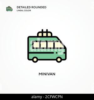 Minivan vector icon. Modern vector illustration concepts. Easy to edit and customize. Stock Vector