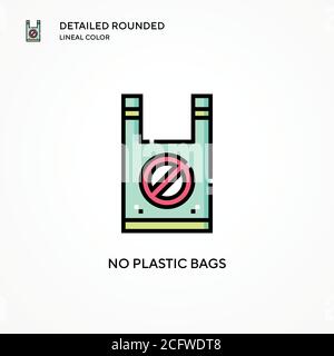 No plastic bags vector icon. Modern vector illustration concepts. Easy to edit and customize. Stock Vector