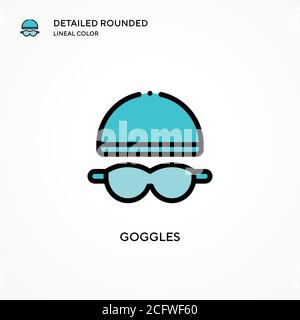 Goggles vector icon. Modern vector illustration concepts. Easy to edit and customize. Stock Vector