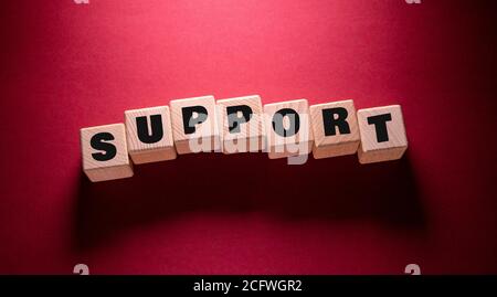 Support Word Written on Wooden Cubes Stock Photo