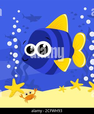 Cartoon fish with bubbles Stock Vector Image & Art - Alamy